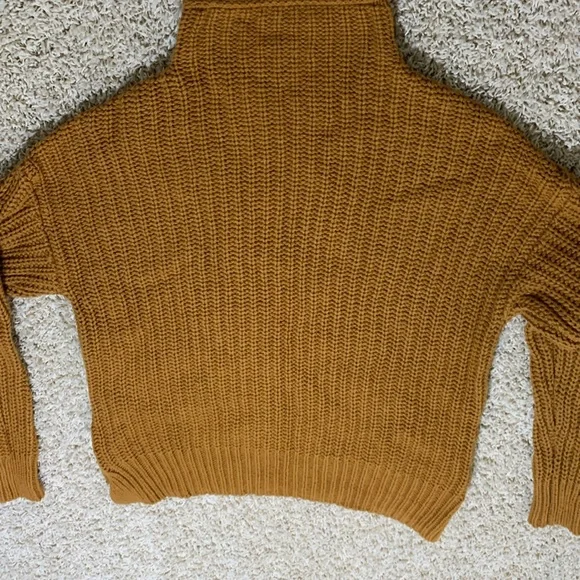 Madewell chunky knit sweater mock neck pumpkin spice button detail SZ S - Picture 11 of 11